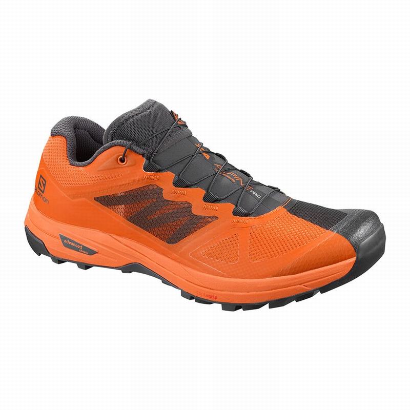 Salomon Israel X ALPINE /PRO - Mens Hiking Shoes - Dark Grey/Orange (PXRY-64382)